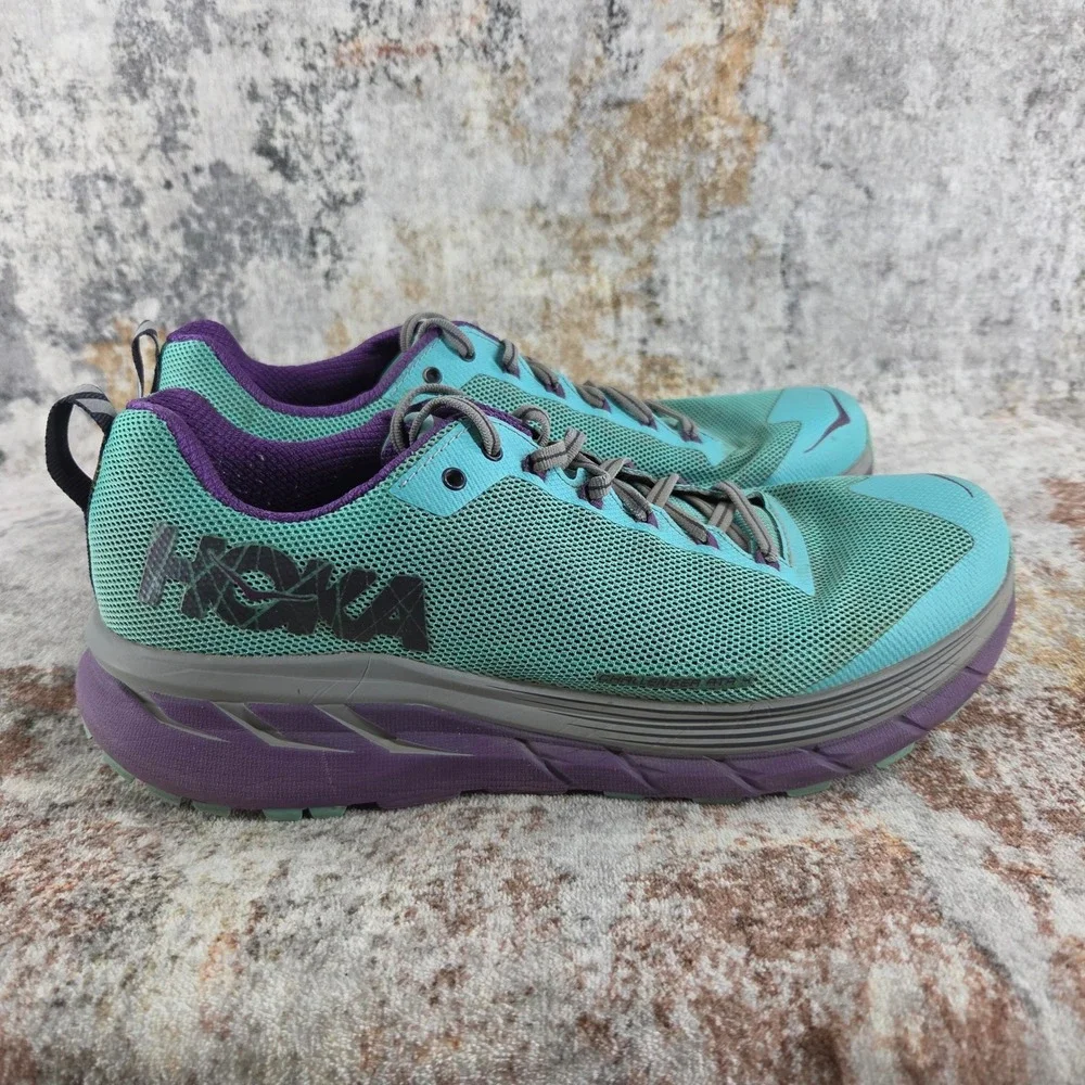 Hoka Challenger ATR 4 Running Shoes Womens 11 Blue Purple Trail Trainers 1018295